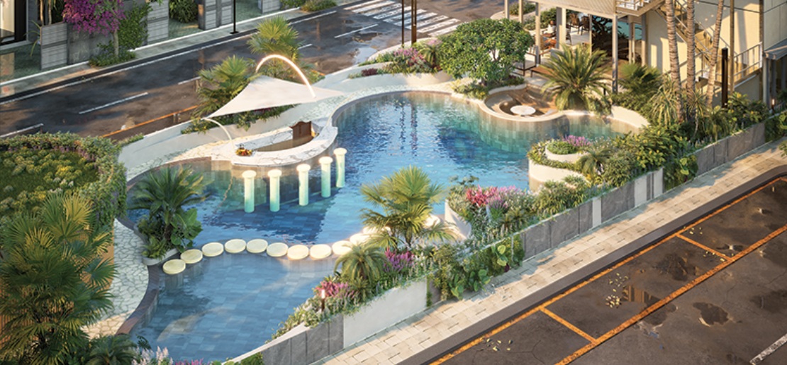 Hồ bơi tràn bờ giữa thiên nhiên tại dự án Búng Gội Verdura Estate